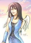  arm_warmers artist_request brown_eyes brown_hair final_fantasy final_fantasy_viii long_hair rinoa_heartilly sleeveless_duster solo wings 