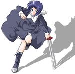  artist_request black_keys blue_hair ciel solo sword tsukihime weapon 