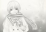  bad_id bad_pixiv_id gift greyscale monochrome original scarf solo sumiya_akihiro 