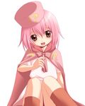  benesse boots cape hat hatena_yousei jyuru pink_cape pink_hat solo 