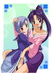 aria_(sister_princess) bare_shoulders dress evi haruka_(sister_princess) hug japanese_clothes kimono multiple_girls sister_princess 