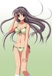  absurdres blue_eyes bra breasts clannad green_panties hairband highres large_breasts lingerie long_hair non-web_source panties sakagami_tomoyo side-tie_panties silver_hair solo underwear underwear_only vector_trace very_long_hair 