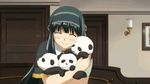  animated animated_gif black_hair blush dark_hair eyes_closed gif happy kimi_ga_aruji_de_shitsuji_ga_ore_de kuonji_shinra long_hair panda smile 