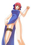  artist_request bare_shoulders china_dress chinese_clothes dress kohaku mr_chin panties pink_hair ribbon side-tie_panties side_slit solo tsukihime underwear undressing yellow_eyes 