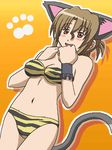  animal_ears animal_print awa bikini cat_ears cat_tail folded_ponytail hayate_no_gotoku! lowres maria_(hayate_no_gotoku!) oekaki solo swimsuit tail tiger_print 