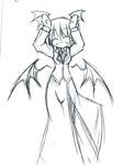  animated animated_gif caramelldansen fast_animated_gif greyscale head_wings ichidai_taisa koakuma lowres monochrome sketch solo touhou 