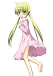  bad_feet barefoot blush dune_(artist) hayate_no_gotoku! lingerie long_hair nightgown sanzen'in_nagi solo underwear 