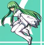  bangs bodysuit c.c. chibi code_geass green_hair kajun long_hair lowres solo white_bodysuit 