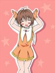  caramelldansen cardcaptor_sakura cheerleader kinomoto_sakura orange_skirt skirt solo 
