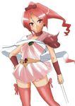  angry blush choker earrings final_fantasy final_fantasy_iv final_fantasy_iv_the_after flat_chest jewelry older pink_eyes pink_hair ponytail porom skirt solo thighhighs yasakani_an zettai_ryouiki 