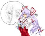  chibi ex-keine fujiwara_no_mokou kamishirasawa_keine long_hair multiple_girls oekaki sayuu_hanten touhou 