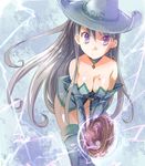  :&lt; breasts cleavage elbow_gloves fantasy_earth_zero gloves hat large_breasts mofmof_(sousa) panties purple_eyes solo thighhighs underwear witch witch_hat 