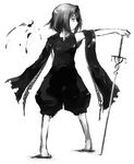  copyright_request greyscale monochrome short_hair solo sword transient weapon 