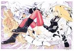  amane_misa blonde_hair death_note rem shinigami thighhighs twintails 