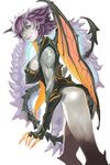  claws costume demon_girl demon_tail demon_wings genderswap genderswap_(mtf) grey_skin horns kichin_yarou metroid orange_eyes personification pointy_ears purple_hair ridley solo tail wings 