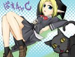  :3 :o bell bell_collar black_cat blonde_hair blue_eyes blue_panties bow cat collar dutch_angle flat_chest hat jingle_bell legs lucy_minseard lying niisan on_back open_mouth panties pantyshot pantyshot_(lying) pastel_chime pleated_skirt pointy_ears school_uniform shoes short_hair skirt socks translation_request tsukiyo_rei underwear yellow_eyes 