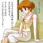  agatha_christie_no_meitantei_poirot_to_marple breasts brown_eyes brown_hair couch covered_nipples haruyama_kazunori lowres mable_west masturbation medium_breasts pillow ribbon sitting solo 