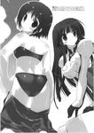  amazuyu_tatsuki ass back blush bodysuit bra breasts doujinshi from_behind greyscale highres jinki kawamoto_satsuki large_breasts lingerie long_hair looking_back modelers monochrome multiple_girls panties pilot_suit short_hair skirt torn_clothes tsuzaki_aoba underwear underwear_only undressing 