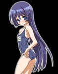  adjusting_clothes adjusting_swimsuit blush gambler_club hayate_no_gotoku! long_hair looking_at_viewer name_tag one-piece_swimsuit saginomiya_isumi school_swimsuit solo swimsuit very_long_hair 