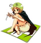  antennae bad_id bad_pixiv_id barefoot cape feet green_eyes green_hair k_no_hito manicure nail_clippers soles solo toes touhou wriggle_nightbug 