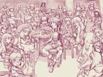  bar crowd erhu everyone golden_lore instrument monochrome multiple_girls purple sanada-x sketch 