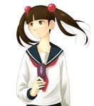  brown_eyes brown_hair cellphone haru_(fiction) otonashi_meru phone sayonara_zetsubou_sensei school_uniform serafuku solo twintails 