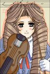  artist_request drill_hair instrument justice_gakuen kirishima_yurika lowres moero!_justice_gakuen music oekaki solo twin_drills violin 