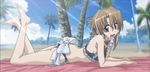  beach bikini day folded_ponytail hayate_no_gotoku! lying maid maid_bikini maria_(hayate_no_gotoku!) non-web_source outdoors screencap solo stitched swimsuit third-party_edit 