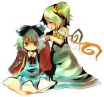  bad_id bad_pixiv_id bow cirno daiyousei k_no_hito multiple_girls touhou towel wet wings 
