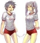  braid glasses gym_uniform kima multiple_girls original tomboy twintails 