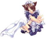  animal_ears cat_ears crossdressing feet little_busters! lowres maid male_focus naoe_riki satomi_yoshitaka solo thighhighs 