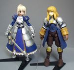 agrias_oaks armor artoria_pendragon_(all) crossover fate/stay_night fate_(series) figure final_fantasy final_fantasy_tactics look-alike multiple_girls photo revoltech saber sword trait_connection weapon 