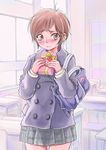  artist_request blush cellphone coat original phone short_hair solo valentine 