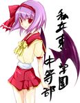  alternate_costume bat_wings contemporary fang remilia_scarlet ribbon school_uniform serafuku solo touhou wings yumesato_makura 