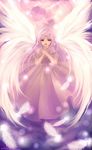  copyright_request feathers purple_hair red_eyes solo tears wings yukise_miyu 