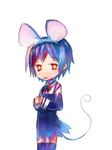  animal_ears bow copyright_request dress mouse_ears short_hair solo tail thighhighs tsuchiya_akira yellow_eyes 