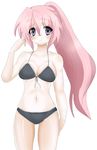  bikini breasts cleavage glasses lucky_star masayu medium_breasts ponytail solo swimsuit takara_miyuki 