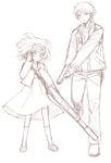  1girl bob_cut character_request fujishiro_touma gunslinger_girl henrietta_(gunslinger_girl) monochrome sketch 