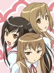  ahoge brown_eyes brown_hair minami-ke minami_chiaki minami_haruka minami_kana multiple_girls ueyama_michirou 