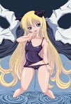  bad_id bad_pixiv_id black_school_swimsuit blonde_hair blue_eyes copyright_request madhatter_hello one-piece_swimsuit school_swimsuit school_swimsuit_flap solo swimsuit wardrobe_error 