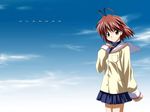  antenna_hair bangs clannad furukawa_nagisa hikarizaka_private_high_school_uniform school_uniform solo sugimura_tomokazu wallpaper 