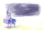  blue_hair cirno hand_on_head happy hat letty_whiterock multiple_girls snow sorano_eika touhou walking wings 