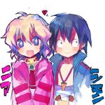  1girl bandages heart nia_teppelin short_hair simon tengen_toppa_gurren_lagann tsuchiya_akira 