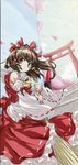  broom hakurei_reimu solo sweeping torii touhou 