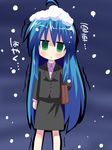  cold formal hujikok izumi_konata lucky_star mole mole_under_eye snow solo translated 