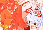  bangs bird fujiwara_no_mokou lowres oekaki phoenix red_eyes shaomin solo touhou 