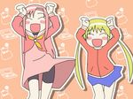  animated animated_gif caramelldansen dancing hayate_no_gotoku! katsura_hinagiku kisairo_kaede lowres multiple_girls parody popotan sanzen'in_nagi 