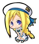  alicia_florence aria blonde_hair blue_eyes blush_stickers braid chibi dress long_hair lowres pac-man_eyes single_braid solo suntail uniform 