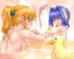 :3 bath breasts hair_intakes kanon lowres medium_breasts minase_nayuki multiple_girls nude oekaki ponytail rubber_duck sawatari_makoto zen 