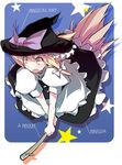  blonde_hair broom broom_riding diagram hat kirisame_marisa mizoguchi_keiji solo touhou witch_hat 